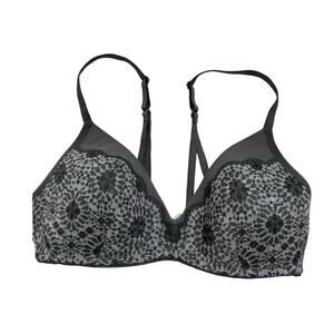 Aerie Gray Lace Bra 36C Soft Stretch Lingerie Everyday Comfort